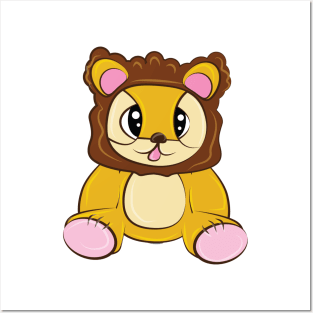 Cute Baby Lion Cub Posters and Art